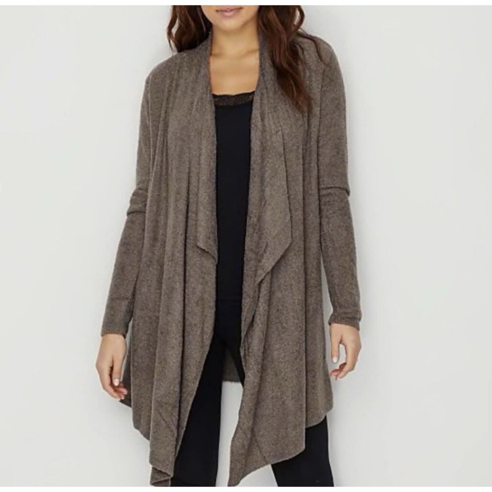 Barefoot Dreams Brown Bamboo Chic Lite Cardigan Super Soft Sz L XL Oversized